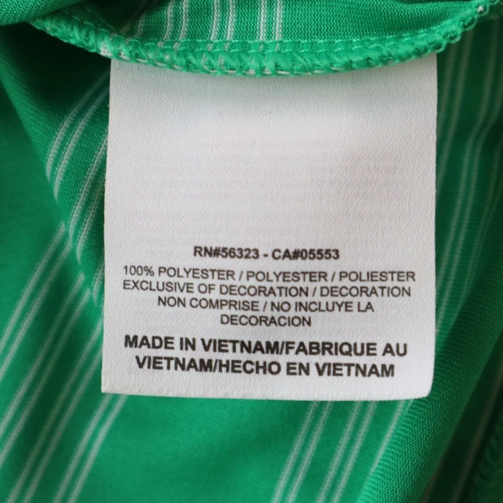 Nike Golf Polo Shirt Mens XL Dri-Fit Tour Performance Green Striped Short Sleeve